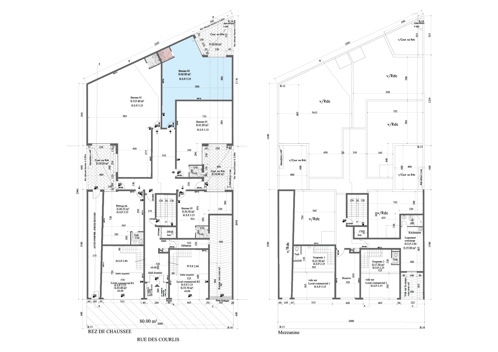 Plan Plateau bureau 02 - rez-de-chaussée