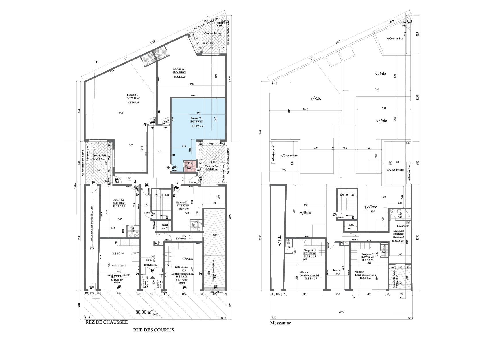 Plan Plateau bureau 03 - rez-de-chaussée