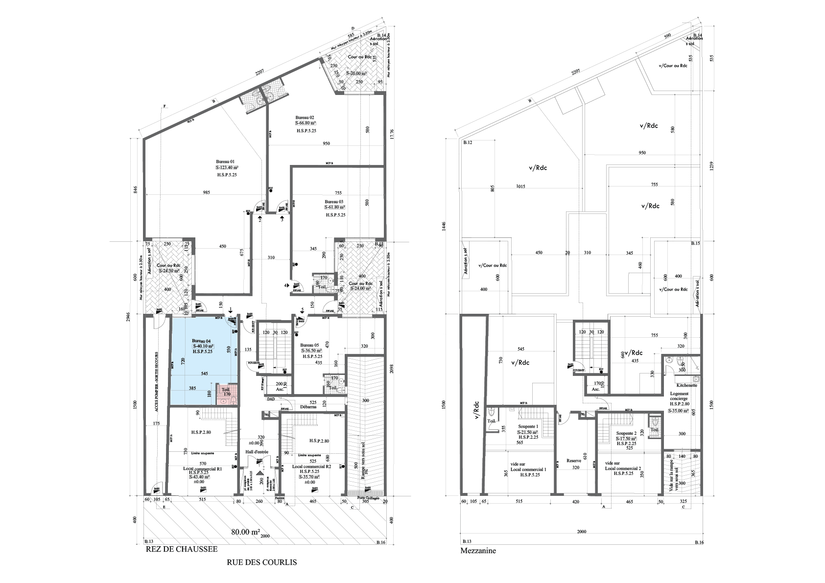 Plan Plateau bureau 04 - rez-de-chaussée