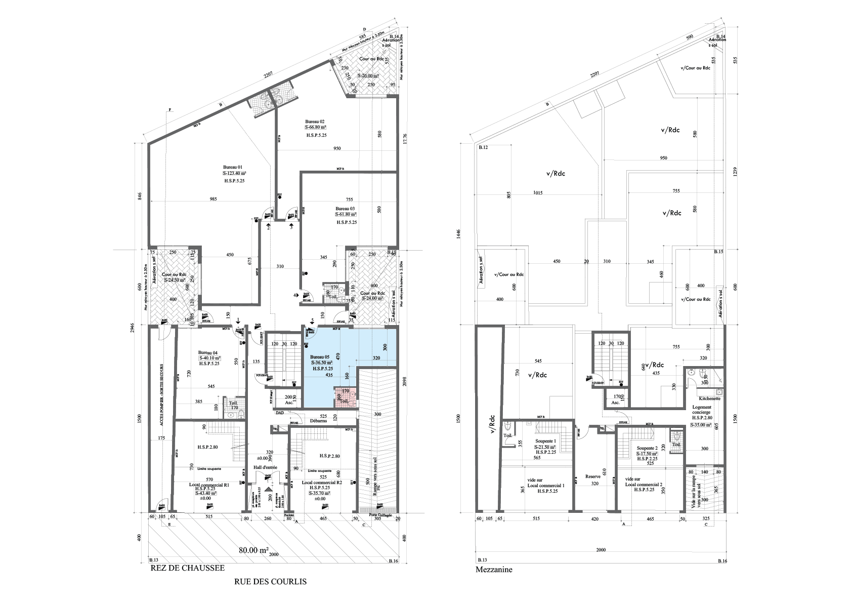 Plan Plateau bureau 05 - rez-de-chaussée